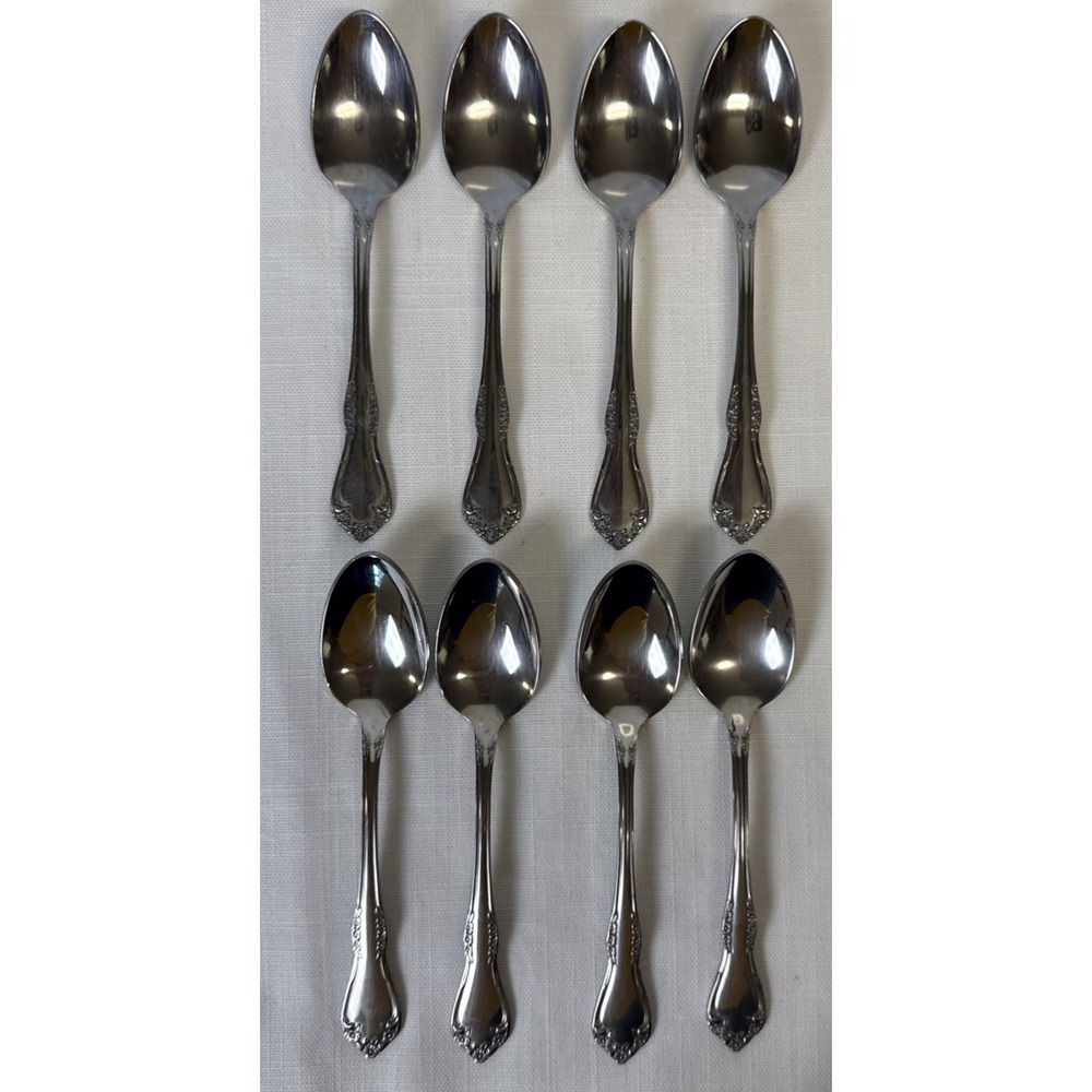 Oneida‎ Mansfield Amadeus Wm A Rogers Deluxe Stainless Flatware Set 8 Teaspoons